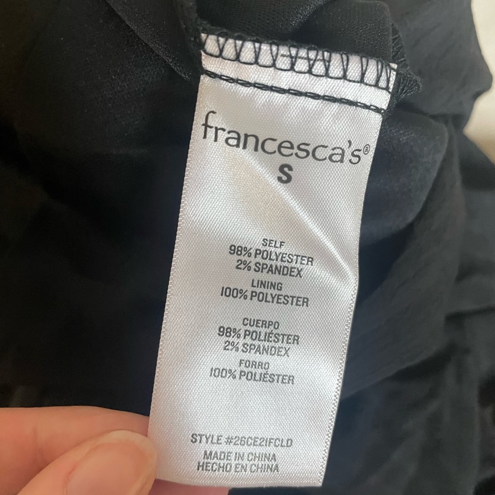 mi ami for Francesca’s Black Ruffle Dress, Size Small - Picture 8 of 9